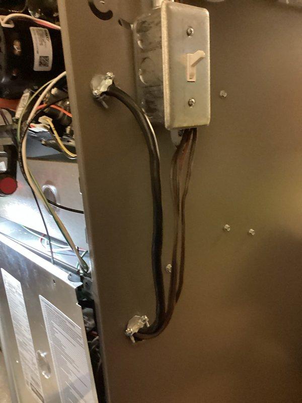 Responded to warranty call for air conditioning system where sensor wire was positioned too close to furnace exhaust, creating potential heat damage risk. Relocated and secured sensor wiring to provide adequate clearance from exhaust components, ensuring proper separation to prevent wire insulation degradation from exhaust heat exposure. Verified all control board connections remained secure and system operation was normal upon completion, with documentation photos taken per warranty protocol.