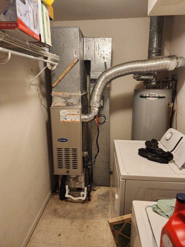 Completed installation of Bryant air conditioning system, including replacement of refrigerant line-set and installation of new dedicated electrical circuit for the outdoor condensing unit. All equipment tested and operational upon completion, with system achieving proper cooling performance and refrigerant pressures within manufacturer specifications.