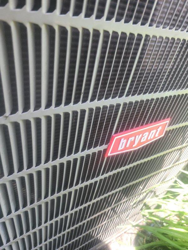 Responded to no-cooling complaint on Bryant central air conditioning system. Upon arrival, confirmed outdoor condenser blower motor was not operating. Inspected outdoor unit and indoor air handler components. Diagnosed failed condenser fan motor preventing heat rejection and system operation. Replaced defective outdoor blower motor, verified proper electrical connections, and tested system operation. Unit now cooling properly with outdoor fan running at correct speed and refrigerant pressures within normal range.