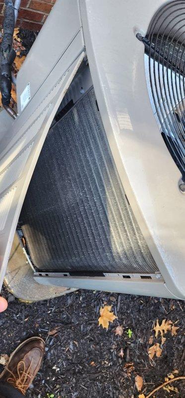 Completed routine preventative maintenance and tune-up on residential cooling system. System was operational upon arrival and confirmed to be working properly. Performed comprehensive inspection of outdoor condensing unit, including examination of condenser coils, fan assembly, and refrigerant lines. Cleaned debris and leaves from unit exterior and surrounding area to ensure proper airflow and system efficiency.