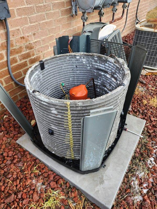 Completed scheduled cooling system maintenance and tune-up on operational HVAC unit. Performed comprehensive inspection of outdoor condenser unit including coil condition assessment, verified proper operation of compressor and fan motor, checked electrical connections and refrigerant levels. System tested and confirmed working properly with no deficiencies noted.