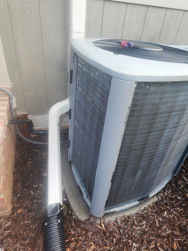 Replaced failed inducer motor on heating system to restore proper draft and combustion air flow. Performed complete air conditioning maintenance including inspection of outdoor condenser unit, evaporator coil, condensate drain system with float switch assembly, and refrigerant line connections. All components tested and operating within normal parameters upon completion.