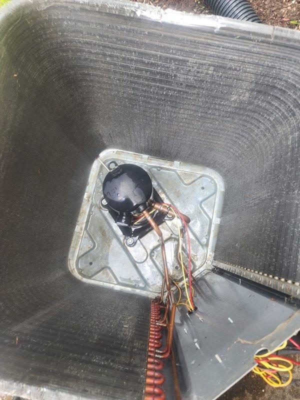 Responded to no cooling complaint at residential property. Upon arrival, connected manifold gauges to outdoor condensing unit and performed system diagnostics. Measured refrigerant pressures and temperatures to assess system performance. Inspected compressor, refrigerant lines, and interior components of condensing unit. Determined system required maintenance service and recommended scheduling preventative maintenance with new homeowner to ensure optimal system performance and longevity.