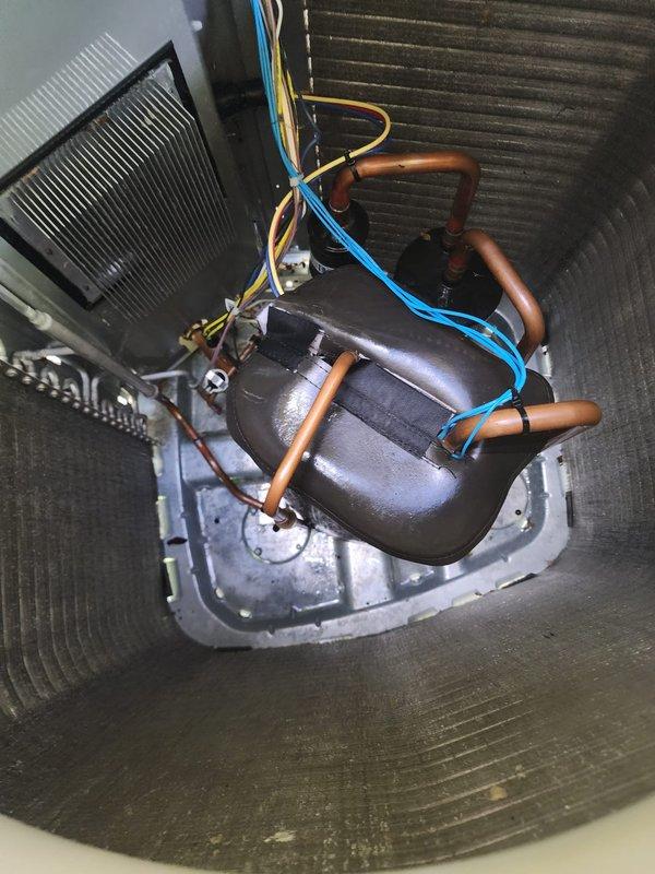 Completed routine preventative maintenance on residential split system air conditioning unit. Performed comprehensive inspection of indoor air handler components including compressor, refrigerant lines, electrical connections, and evaporator coil. Verified air filter condition and proper installation within handler assembly. Inspected outdoor condenser unit including fan motor operation, condenser coil cleanliness, and cabinet condition. All copper refrigerant lines showed proper insulation and secure connections with no visible signs of refrigerant leakage. Electrical wiring and connections were secure and properly fastened. Unit operating within normal parameters with no deficiencies noted. System ready for continued cooling season operation.