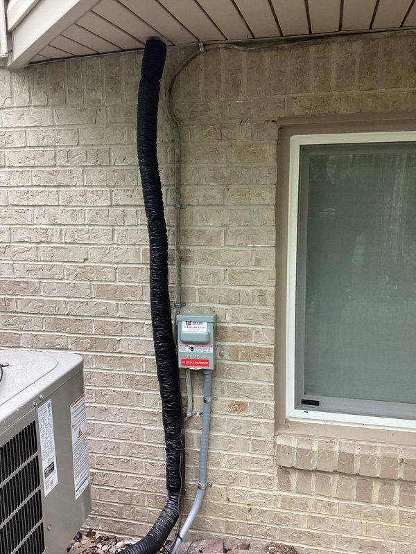 Completed warranty service call addressing two items: plumbing repair coordination and HVAC equipment leveling. Releveled outdoor condensing unit to manufacturer specifications using precision level to ensure proper refrigerant flow, drainage, and optimal system performance. Unit now sits level on pad with stable positioning confirmed.