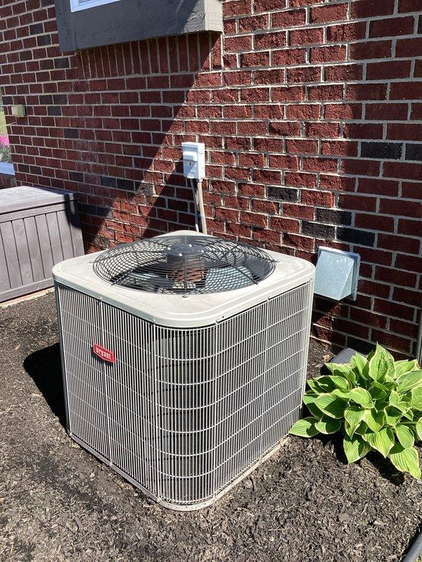 Performed comprehensive estimate for complete HVAC system replacement on 13-year-old residential unit. Existing system includes indoor air handler with Bryant components and outdoor condenser unit mounted on gravel pad against exterior brick wall. Previous refrigerant recharge performed will be credited toward new system installation scheduled for November 1st.