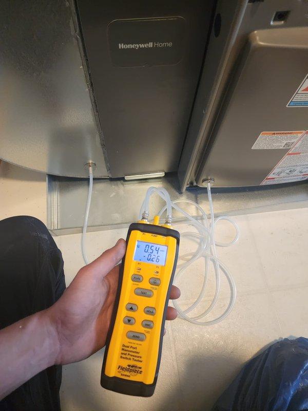 Completed installation of Lennox 80% efficiency gas furnace system. Performed system commissioning including pressure and temperature diagnostics using calibrated test equipment to verify proper operation of all components. Installed and programmed smart thermostat with digital display, confirmed proper communication between thermostat and heating system, and verified accurate temperature control and system functionality.