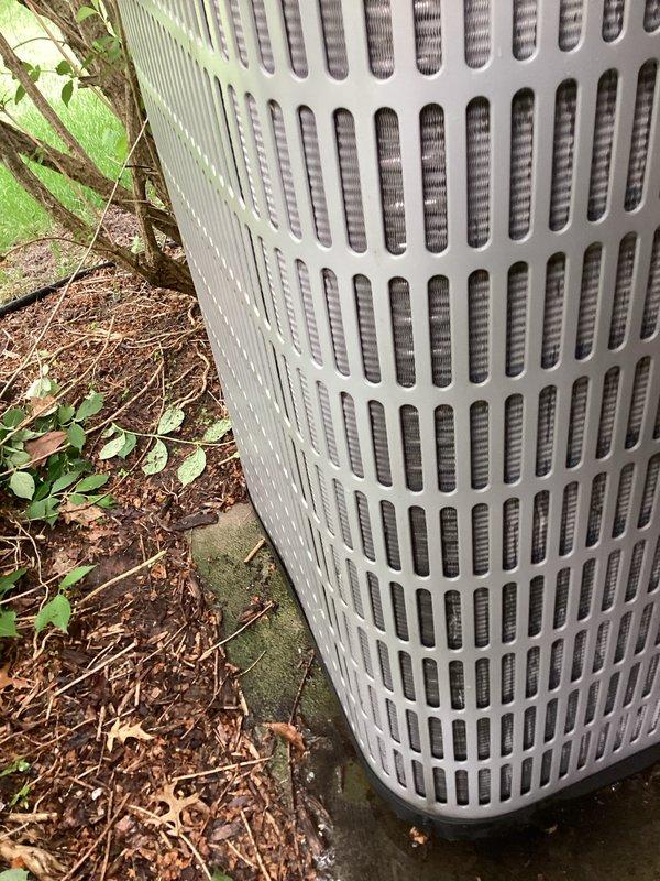Responded to service call for insufficient cooling on second floor and system inspection following basement renovation. Performed comprehensive system evaluation including inspection of outdoor condenser unit and indoor air handler components. Examined condenser unit exterior condition, verified proper airflow through grille openings, and assessed surrounding area for debris or vegetation interference. Inspected indoor air handler assembly including blower motor, fan cage, and internal components for proper operation. Checked and evaluated air filter condition as part of post-renovation assessment. System components found to be operational with minor maintenance recommendations provided to customer.