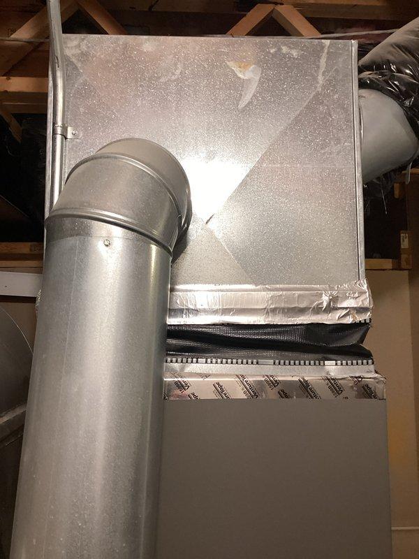 Conducted comprehensive evaluation of 15-year-old air conditioning and furnace system located in basement, both units non-operational. Assessed existing HVAC equipment configuration including air handler, ductwork connections, and associated mechanical components. Documented current system layout with photographic evidence showing metallic air handler with galvanized duct connections, foil-insulated ductwork with sealed joints, and filter access panel. Evaluated utility space infrastructure including PEX water supply lines, PVC plumbing, and equipment mounting systems. Provided detailed replacement estimate for complete HVAC system upgrade to restore heating and cooling functionality to the residence.