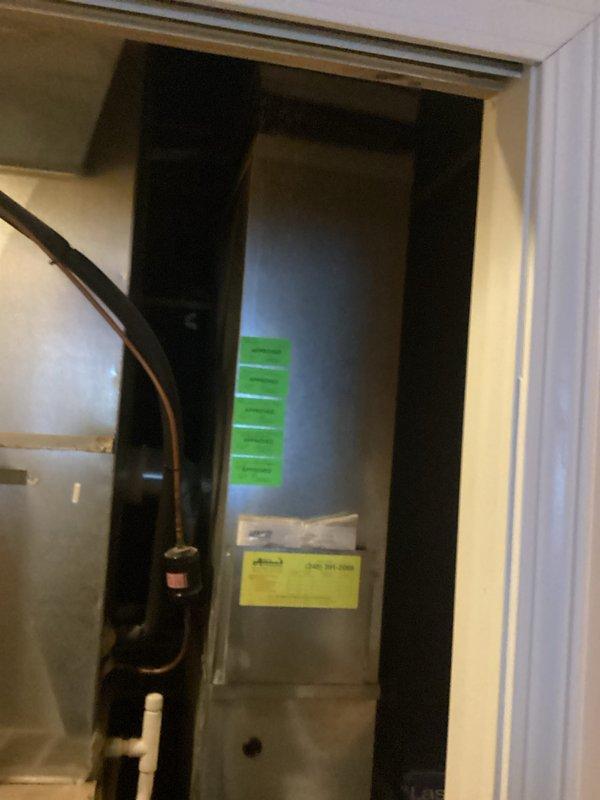 Completed comprehensive HVAC system evaluation for full replacement estimate at residential property. Assessed existing water heater installation in interior mechanical closet and outdoor air conditioning condenser unit, documenting current equipment condition, configuration, and accessibility for replacement planning. Provided detailed replacement options and recommendations based on existing system layout and customer requirements.