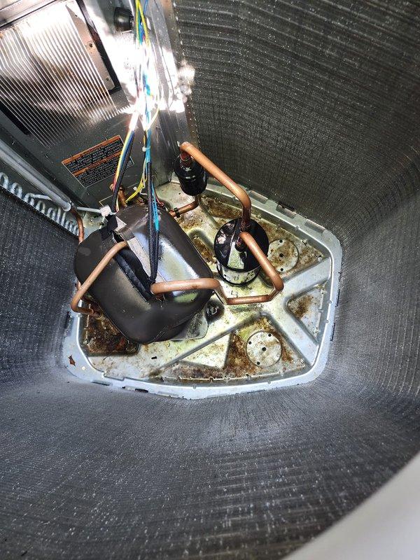 Completed scheduled cooling system maintenance and tune-up on residential HVAC unit. Performed comprehensive inspection of indoor evaporator coil assembly and outdoor condenser unit, including evaluation of refrigerant lines, electrical connections, and drain pan condition. System tested and confirmed operational with all components functioning properly at time of service completion.