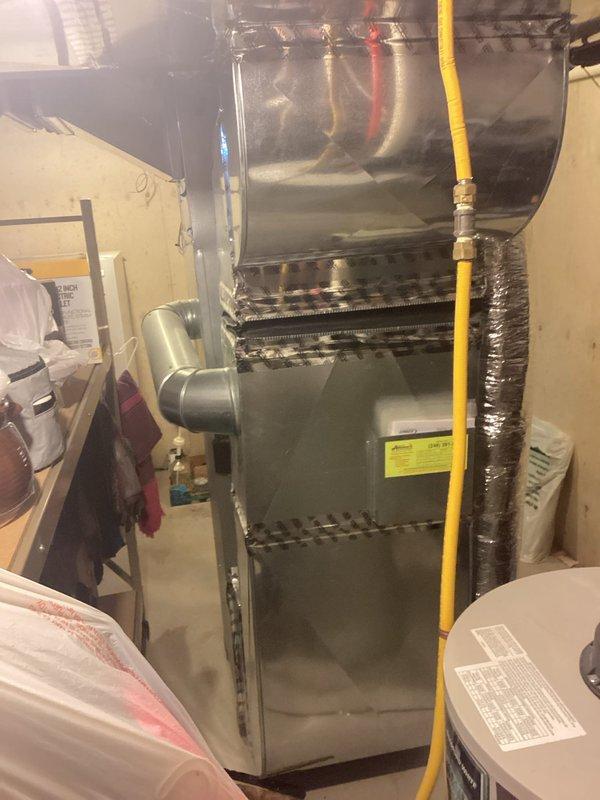 Provided comprehensive estimate for complete HVAC system replacement including furnace and air conditioning unit. Current 18-year-old system has non-operational AC component with deteriorated attic ductwork showing extensive insulation damage and tears throughout flexible duct runs. Natural gas furnace and associated equipment evaluated for replacement to restore full heating and cooling functionality.