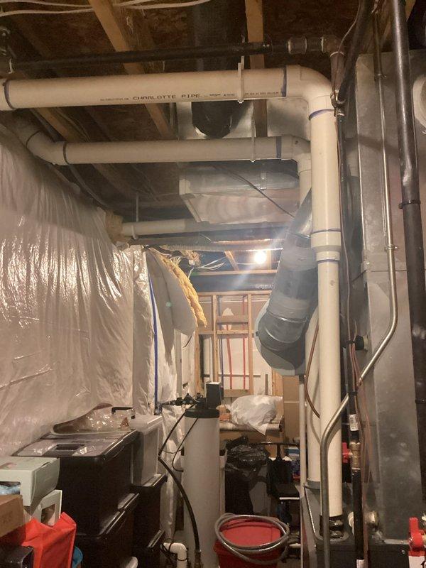 Completed comprehensive HVAC system estimate for complete air conditioning and heating equipment replacement in residential basement mechanical room. Assessed existing furnace unit, ductwork configuration, venting systems, and associated plumbing connections to provide specifications for new high-efficiency system installation including proper condensate drainage, gas line integration, and supply/return air distribution requirements.