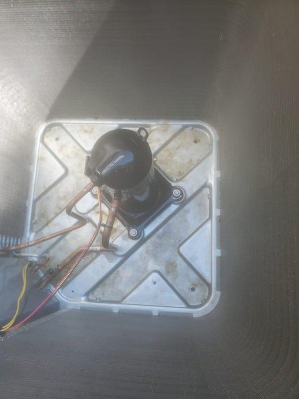 Completed scheduled preventive maintenance on residential air conditioning system. Performed comprehensive inspection of outdoor condensing unit, including visual assessment of cabinet condition, louver ventilation, and protective grille. Accessed internal compartment to inspect compressor, motor assembly, and refrigerant line connections. Verified electrical connections and wiring integrity. Unit cleaned and system operational upon completion of maintenance service.