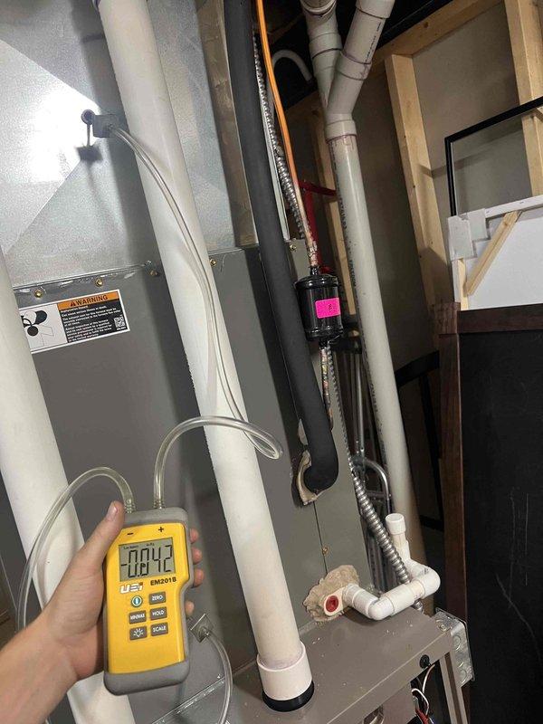 Responded to callback for iced-over AC unit. Upon arrival, performed diagnostic testing of system pressures and airflow measurements using calibrated digital instruments. Verified unit had been shut off by customer as instructed. Measured static pressure readings and assessed evaporator coil condition to determine root cause of icing issue.