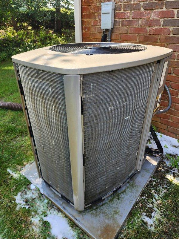 Completed scheduled cooling system maintenance on residential air conditioning unit. Performed comprehensive inspection of outdoor condensing unit and associated components including condensate pump assembly, verified proper operation of all electrical connections and wiring, checked refrigerant lines and ductwork connections. System found operating within normal parameters with no repairs required at this time.