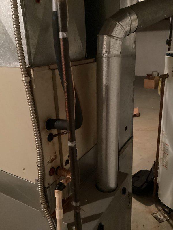 Completed replacement estimate for HVAC system due to low R22 refrigerant levels and failed capacitor on existing outdoor condensing unit. Assessed both the air conditioning system and water heater for replacement options, documented current equipment conditions including aging copper refrigerant lines, ductwork configuration in basement mechanical room, and outdoor condenser unit placement on concrete pad. Verified account information and provided comprehensive estimate for complete system replacement.