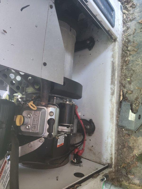 Completed scheduled generator maintenance including inspection of all major components and replacement of spark plugs. Performed visual assessment of generator unit, checked mechanical connections, and verified proper mounting and enclosure integrity. Removed and replaced worn spark plugs to maintain optimal engine performance and ensure reliable operation during future power outages.