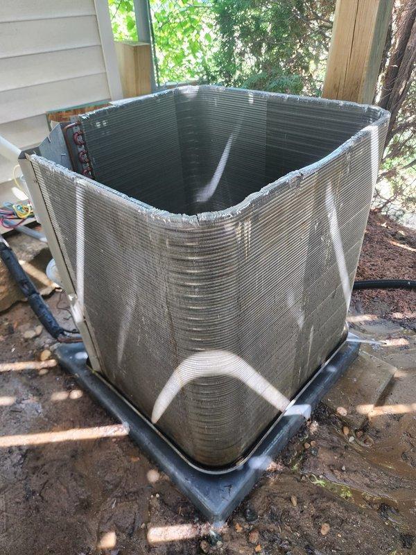 Completed comprehensive AC tune-up and preventive maintenance on a five-year-old residential air conditioning system. Performed thorough inspection of outdoor condenser unit, confirming proper installation on level pad with adequate clearance, verified refrigerant line connections, and assessed heat exchanger coil condition. Inspected indoor air handler components including blower motor assembly, electrical connections, and condensate drain pan. All system components found operating within normal parameters with no deficiencies noted at time of service.