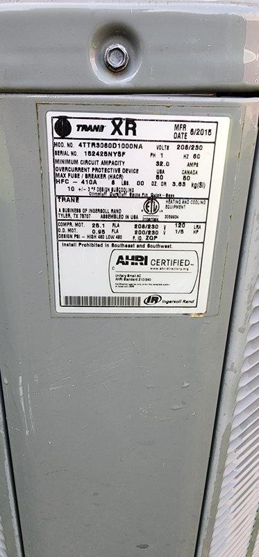 Performed AC tune-up on 9-year-old Trane XR outdoor unit (Model 4TTA3060D1000NA) with customer reporting reduced cooling effectiveness. Inspected system for refrigerant leak using UV dye previously installed during last year's repair, checked all electrical connections and mechanical components, and documented equipment condition with photos of internal ductwork assembly and unit specifications. System evaluated for performance issues and leak detection completed as requested.