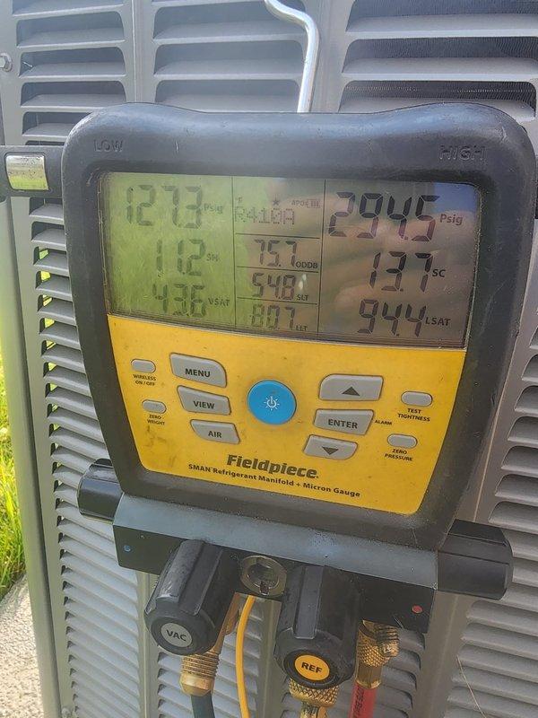 Performed routine cooling season maintenance on residential air conditioning system. Conducted comprehensive system diagnostics using digital manifold gauges, verifying refrigerant pressures and temperatures within manufacturer specifications. Inspected evaporator coil assembly, condensate drain pan, and drainage system for proper operation and cleanliness. All components found operating normally with no deficiencies noted.