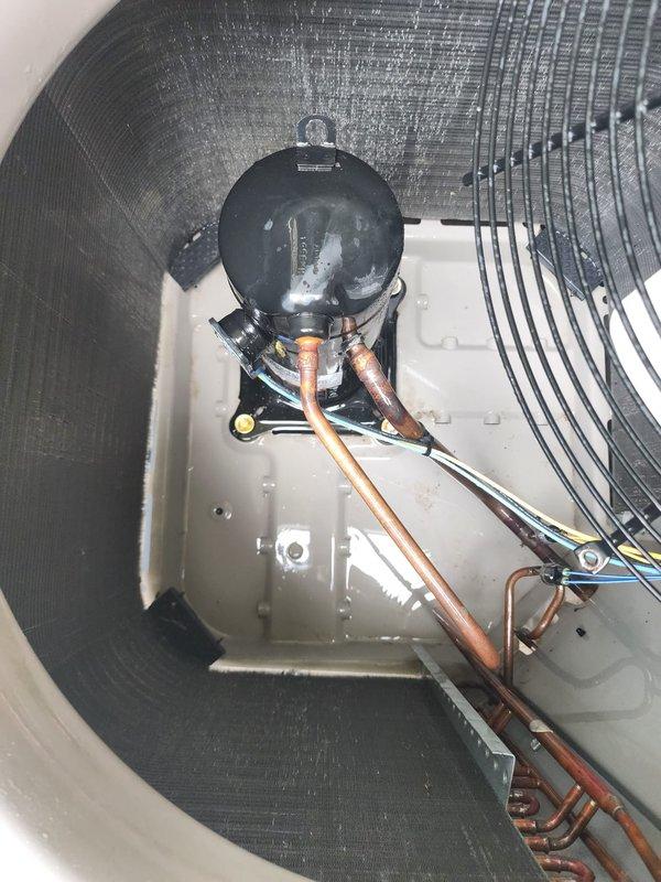 Completed scheduled cooling season maintenance on residential air conditioning system. Performed comprehensive inspection of outdoor condensing unit, verified proper operation of compressor and fan motor, checked refrigerant lines and connections for leaks, and confirmed all electrical components functioning within manufacturer specifications.