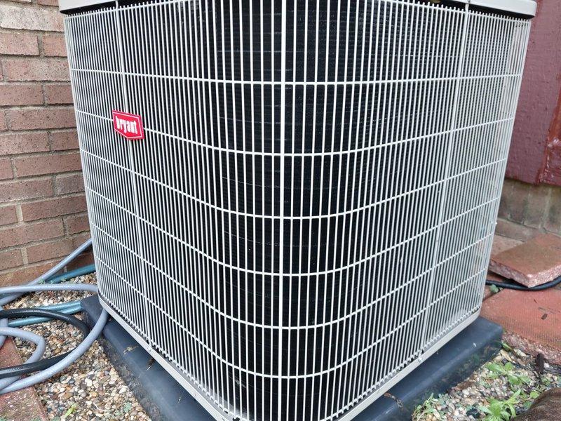 Completed scheduled AC maintenance on outdoor condensing unit. Performed comprehensive system inspection including compressor, refrigerant lines, electrical connections, and condenser coil. Unit operating within normal parameters with all components functioning properly.