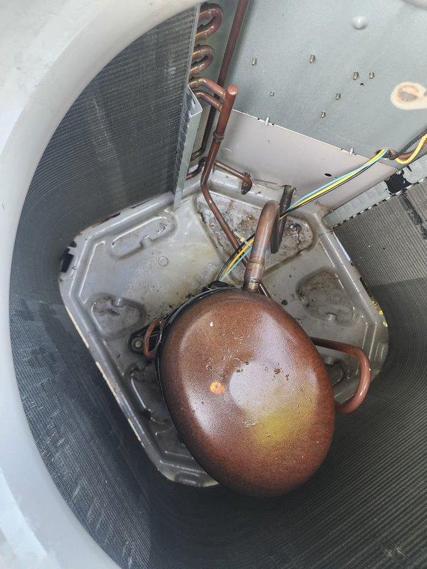Completed routine cooling season maintenance on residential air conditioning system. Inspected outdoor condenser unit, verified proper operation of compressor and fan motor assembly, checked refrigerant lines for leaks and proper insulation, and examined electrical connections. Cleaned drain pan, tested condensate drainage system including float switch operation, and inspected evaporator coils for debris accumulation. All components found operating within normal parameters with no immediate service needs identified.