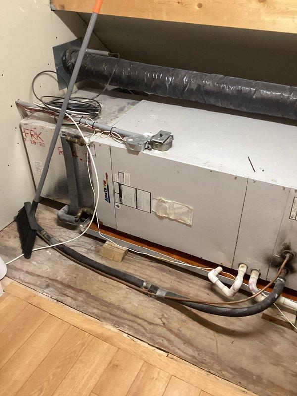 Provided comprehensive estimate for complete HVAC system replacement including air conditioning unit and furnace located in attic space. Existing equipment is aging and experiencing operational issues with recurring flooding problems affecting performance. Assessed current horizontal air handler installation, ductwork configuration, refrigerant line routing, condensate drainage system, and electrical connections to determine proper replacement specifications and system requirements.