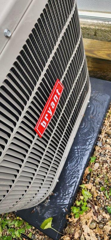 Completed scheduled cooling maintenance tune-up on Bryant outdoor condensing unit. System was operating properly upon arrival and confirmed to be functioning correctly throughout inspection. Performed comprehensive preventative maintenance including cleaning condenser coils, checking electrical connections, inspecting fan motor operation, verifying refrigerant levels, and testing overall system performance to ensure optimal efficiency for the cooling season.