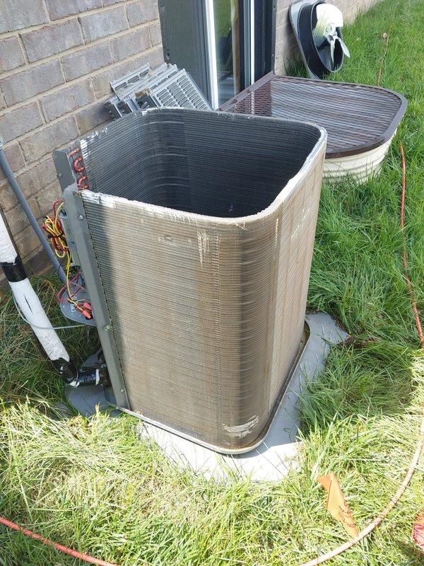 Completed comprehensive cooling system maintenance and tune-up on residential HVAC unit. System was operational upon arrival and confirmed to be working properly. Performed standard preventive maintenance procedures including inspection of outdoor condenser unit, verification of refrigerant line integrity, examination of electrical connections and wiring, and assessment of internal components including capacitor and control board. Inspected evaporator coil assembly and ductwork connections for proper operation. All copper refrigerant lines showed no signs of damage or leakage. Electrical connections were secure with proper wire insulation intact. Unit operating within normal parameters with no issues identified. System left in excellent working condition.