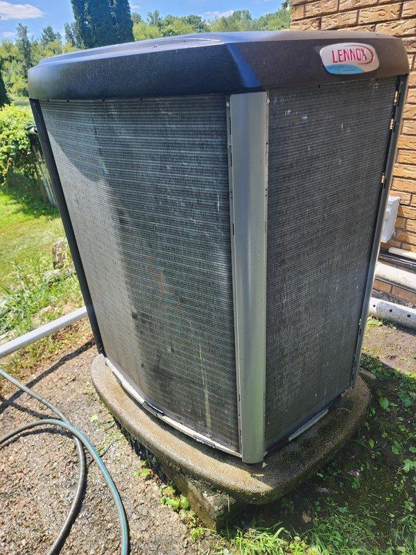 Completed preventive maintenance on Lennox air conditioning system per Worry Free Service Agreement. Performed standard cooling season inspection including visual assessment of outdoor condenser unit, verified proper equipment operation, and documented system condition with photographic records. Unit operational at time of service completion.