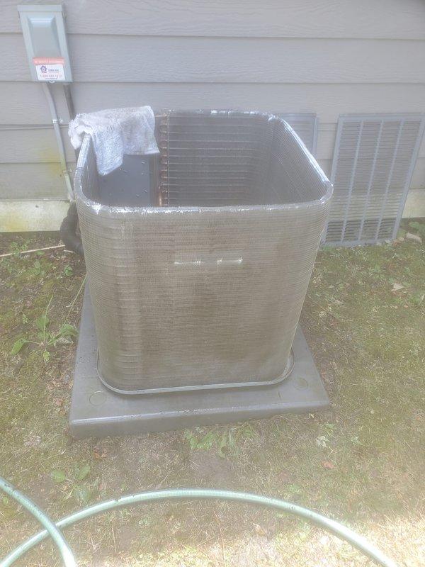 Completed comprehensive cooling system maintenance on residential air conditioning unit. Performed exterior condenser cleaning, inspected compressor assembly and refrigerant lines for proper operation, and verified all components functioning within normal parameters. Unit tested and left in optimal operating condition.