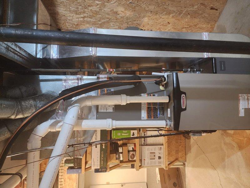 Completed full HVAC system installation including Lennox furnace, air conditioner, S40 smart thermostat, whole-home humidifier, and air scrubber unit. All equipment installed in attic space with proper refrigerant line sets, condensate drainage, electrical connections, and ductwork integration. System tested and operational, with all components communicating properly and meeting manufacturer specifications.