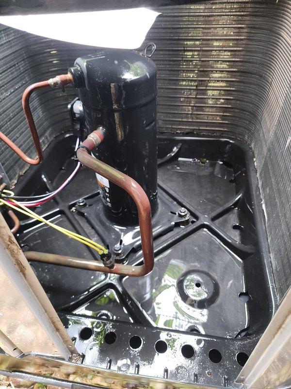 Completed routine A/C maintenance including replacement of dirty air filter and successfully freed a stuck bedroom vent to restore proper airflow. Inspected outdoor condensing unit and indoor evaporator coil, noting moderate dust accumulation on both components but all mechanical and electrical systems operating within normal parameters.
