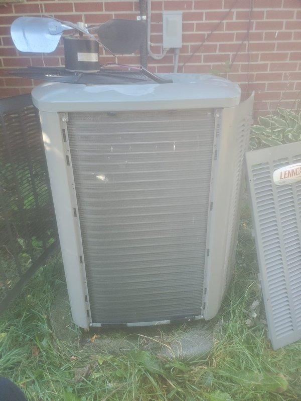 Completed routine cooling system maintenance and tune-up on residential HVAC system. System was operational upon arrival and confirmed working properly throughout service. Performed standard preventive maintenance procedures on both indoor compressor unit and outdoor condenser unit, inspected electrical connections and refrigerant lines, and verified all components functioning within normal parameters.