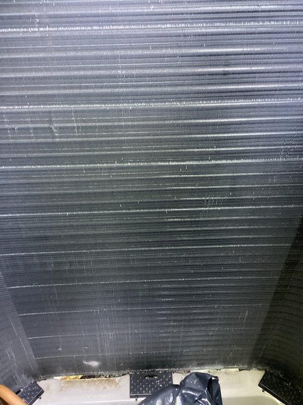 Completed comprehensive preventive maintenance on central AC system and mini-split unit, including inspection of evaporator coils, condensate drain pan, and refrigerant lines. Documented standing water in drain pan with debris accumulation and verified proper airflow through heat exchanger fins. All components inspected and system operational per manufacturer specifications.