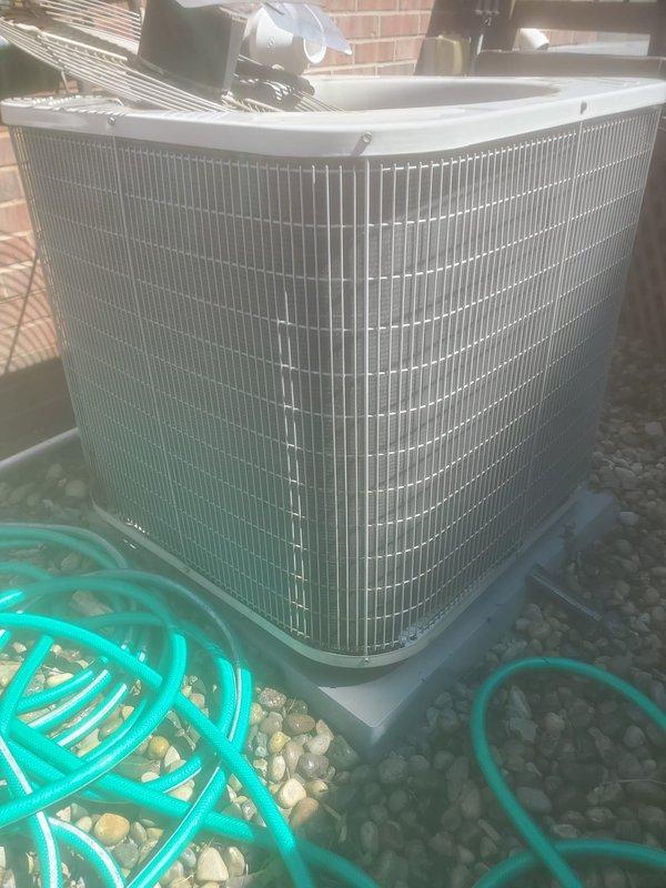 Completed scheduled preventive maintenance tune-up on residential cooling system. Performed comprehensive inspection of outdoor condenser unit and indoor air handler components, including compressor, refrigerant lines, condensate drainage system, and electrical connections. System tested and confirmed operating properly with no deficiencies noted; all components functioning within normal parameters.