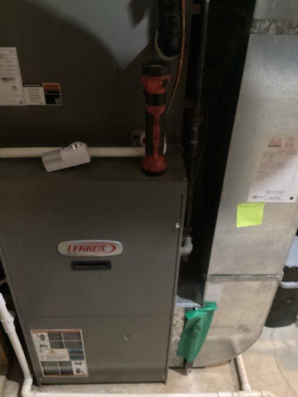 Conducted furnace evaluation and provided replacement estimate after diagnosing failed blower motor and wheel assembly. Documented existing Lennox unit condition including control board and overall system configuration, noting replacement parts unavailable until after 5pm.