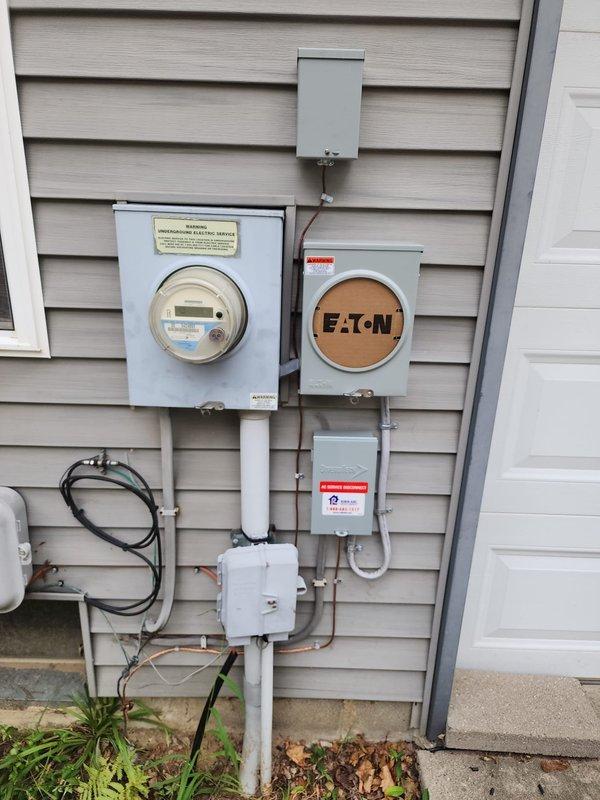 Completed installation of Lennox air conditioning system with interruptible service configuration as specified. Installed outdoor condensing unit, indoor air handler with supply and return ductwork connections, electrical disconnect, and all necessary refrigerant line sets. System was properly wired to electrical panel with interruptible meter setup, tested for proper operation, and left running efficiently.