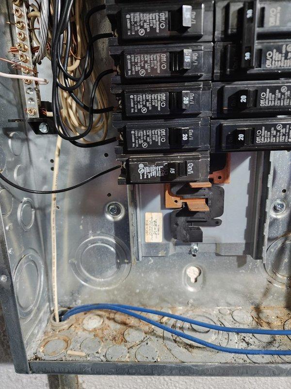 Responded to failed inspection for HVAC installation warranty work. Addressed code violations by installing weatherproof connector from meter to disconnect and sealing all wall penetrations with approved materials per inspector requirements. Corrected electrical installation by removing high-voltage wiring from existing junction box and running new service entrance cable directly to main panel, installing appropriate double-pole breaker rated for 40-amp maximum AC unit load. Documented panel configuration showing available breaker space and completed installation with required photographs for follow-up inspection submission.