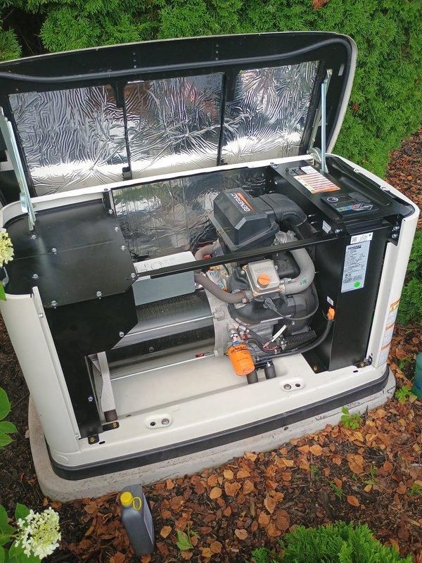 Performed scheduled maintenance on 22kW Generac standby generator, serial number 3012643685. Conducted comprehensive system inspection with all access panels opened to evaluate internal components including engine block, fuel regulation system, electrical connections, and control modules. Removed and replaced two corroded electrical terminals/connectors that showed signs of deterioration, which were photographed for documentation purposes. Utilized diagnostic testing equipment to verify proper electrical continuity and system performance. Inspected fuel valve assembly, wiring harnesses, battery connections, and engine components for wear or damage. Confirmed proper operation of all mechanical and electrical systems. Unit tested successfully and returned to full operational status.