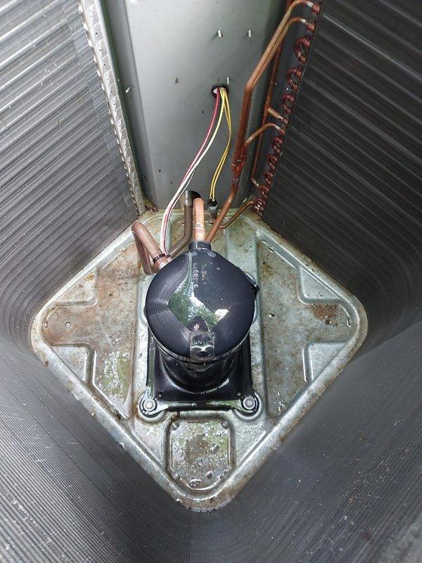 Completed comprehensive Worry Free Service Agreement cooling system maintenance on outdoor condensing unit. Performed visual inspection of compressor, condenser coils, refrigerant lines, electrical connections, and unit mounting; confirmed equipment operational status and documented existing weathering consistent with normal outdoor exposure. Customer enrolled in preventative maintenance plan during this service visit.
