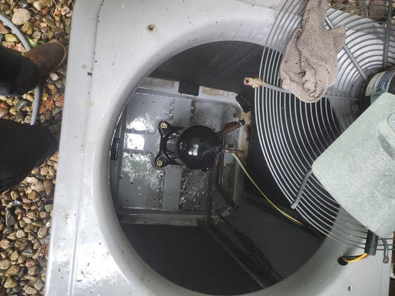 Completed routine preventative maintenance inspection on residential air conditioning system under Worry Free Service maintenance plan with no customer-reported issues. Performed comprehensive tune-up including visual inspection of outdoor condenser unit, verified proper operation of fan motor and blades, and documented equipment condition through photographic records. All system components found operating within normal parameters with no deficiencies noted requiring immediate attention.