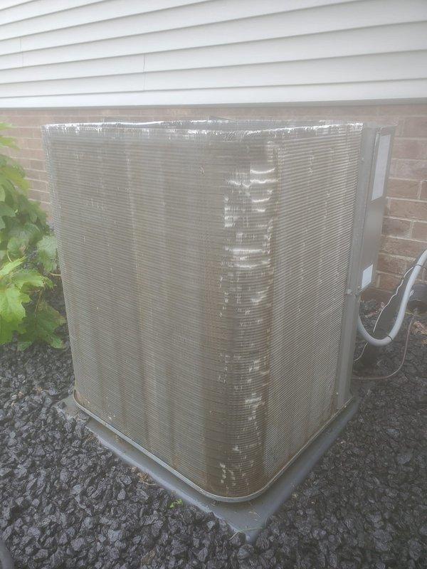 Completed comprehensive AC maintenance on residential split system. Inspected outdoor condenser unit, verified proper clearances and airflow around equipment, checked electrical connections and refrigerant lines. Examined indoor compressor assembly, confirmed drain pan functionality and condensate drainage, verified all electrical connections secure and operational.