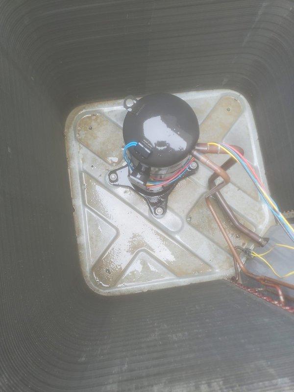 Completed comprehensive AC maintenance on residential split system. Inspected outdoor condenser unit, verified proper clearances and airflow around equipment, checked electrical connections and refrigerant lines. Examined indoor compressor assembly, confirmed drain pan functionality and condensate drainage, verified all electrical connections secure and operational.