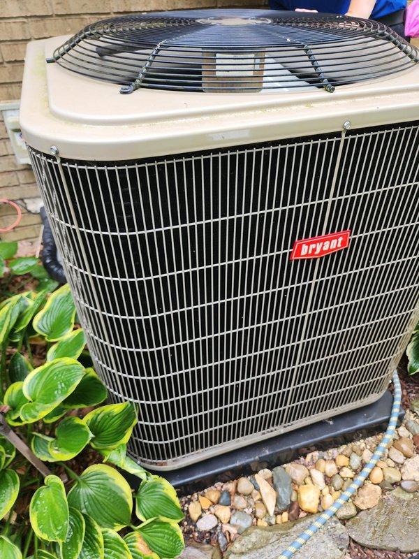 Completed comprehensive cooling season maintenance on Bryant outdoor condensing unit as part of Worry Free Service Agreement. Performed standard preventive maintenance procedures including inspection of condenser coils, compressor operation, refrigerant lines, and electrical connections. Observed condensate drain pan with moderate dirt and mineral deposit accumulation; noted for monitoring during future service visits. All system components operational and unit running within normal parameters upon completion of maintenance protocol.
