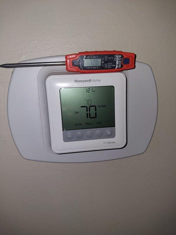 Responded to service call for water leak at evaporator coil. Upon arrival, verified thermostat operation and system cooling mode functionality. Inspected indoor air handler and located active water leak originating from evaporator coil assembly. Assessed compressor unit and refrigerant line connections for related issues. Documented system conditions including temperature readings and compressor mounting configuration. Addressed water leak at coil and restored system to proper operation.