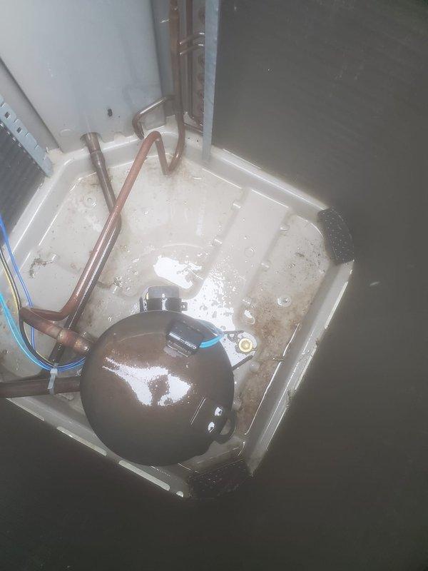Completed preventive maintenance service on Bryant outdoor condensing unit and indoor air handler system under Worry Free Service Agreement cooling inspection. Unit exterior and coil fins found in good condition with no visible damage; verified proper drainage and checked expansion tank installation with adequate water level in safety pan. All components operating within normal parameters.