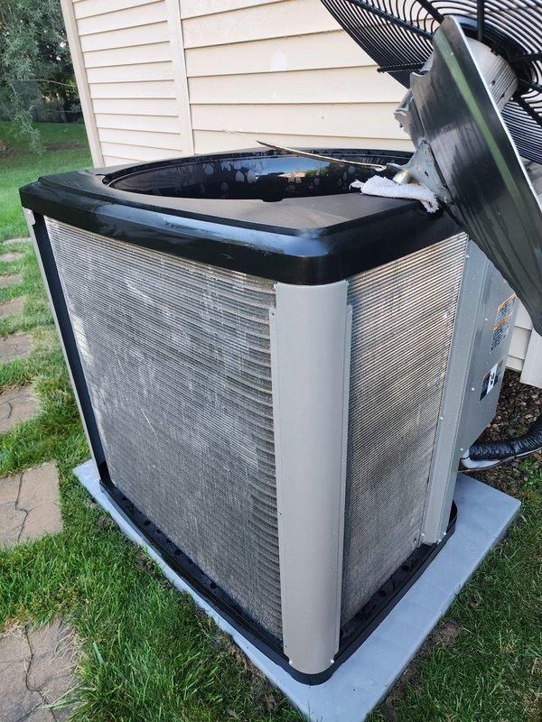 Completed routine preventive maintenance on residential split-system air conditioning unit under Worry Free Service Agreement. Performed comprehensive inspection of outdoor condenser unit, including compressor, refrigerant lines, electrical components, and condenser coils. Identified and documented need for air filter replacement to maintain optimal system performance and indoor air quality.